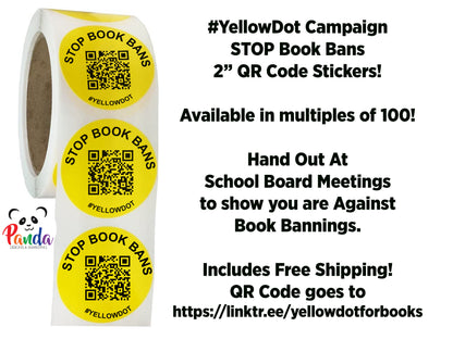 Yellow Dot Stickers to STOP Banning Books