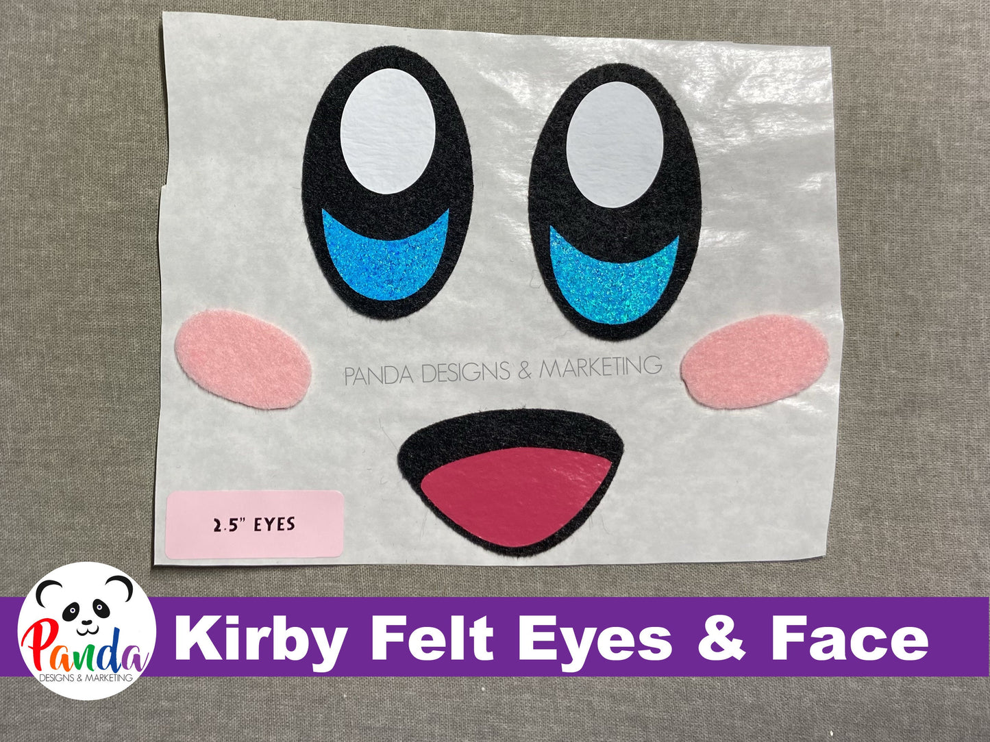 Kirby Inspired Cartoon Felt Face: