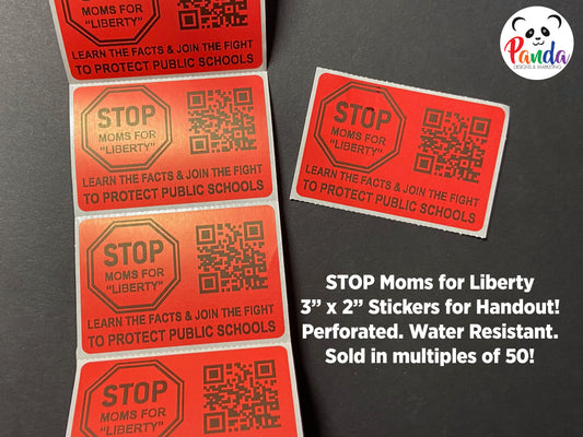 STOP Moms for Liberty - Bulk Thermal Stickers