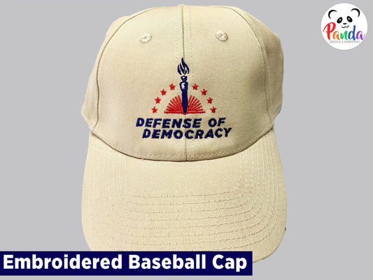 Embroidered Hat - Defense of Democracy Logo on Cotton Twill 6-panel unstructured baseball cap