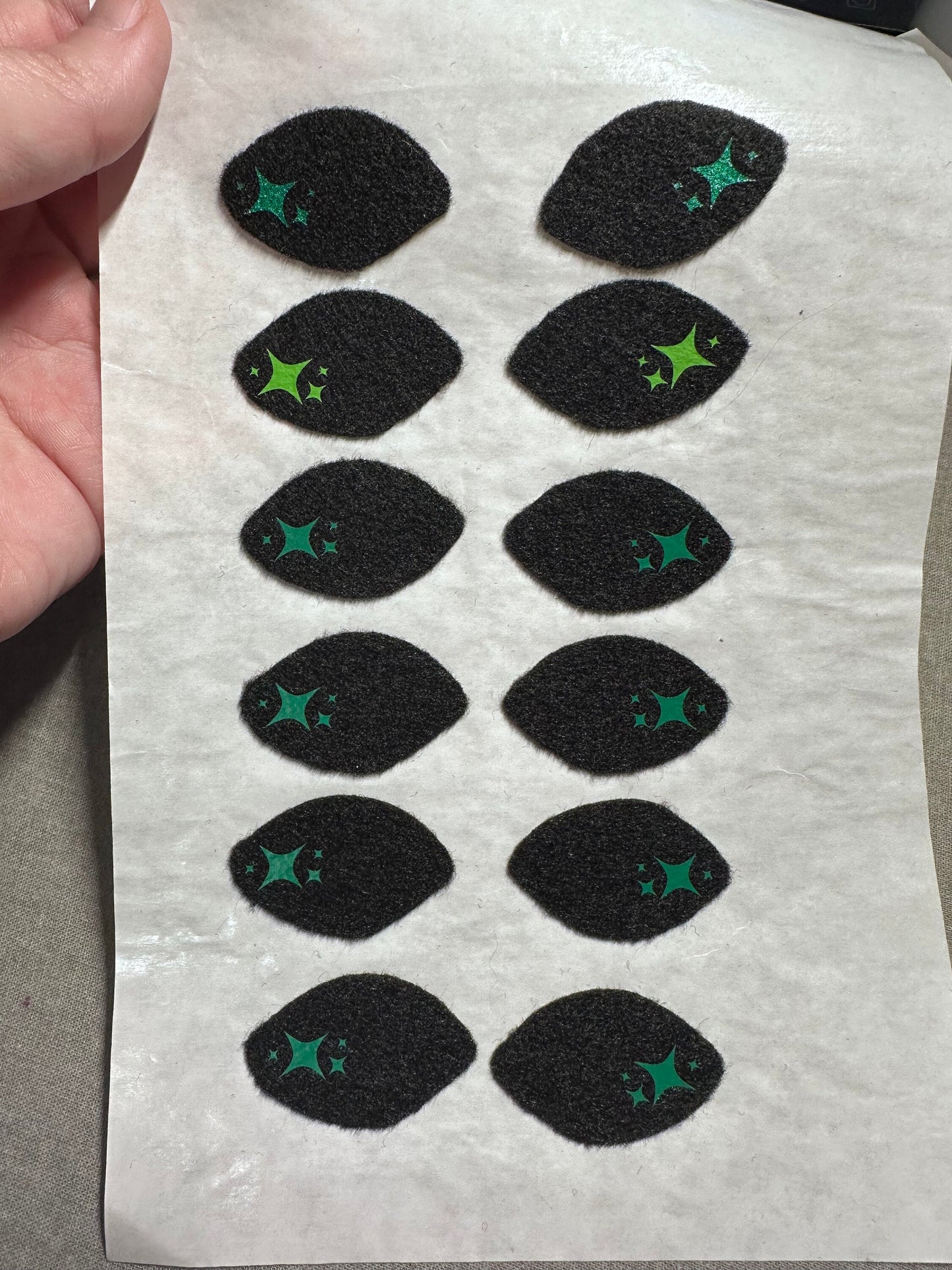 1.5" Alien Eyes in Green Holo, Neon Green and Green