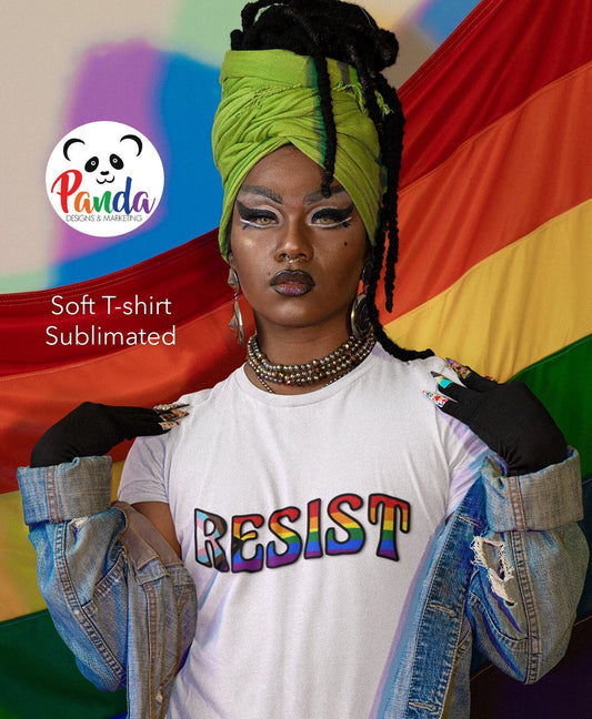 RESIST Progressive LGBT Pride Flag Sublimated T-Shirt