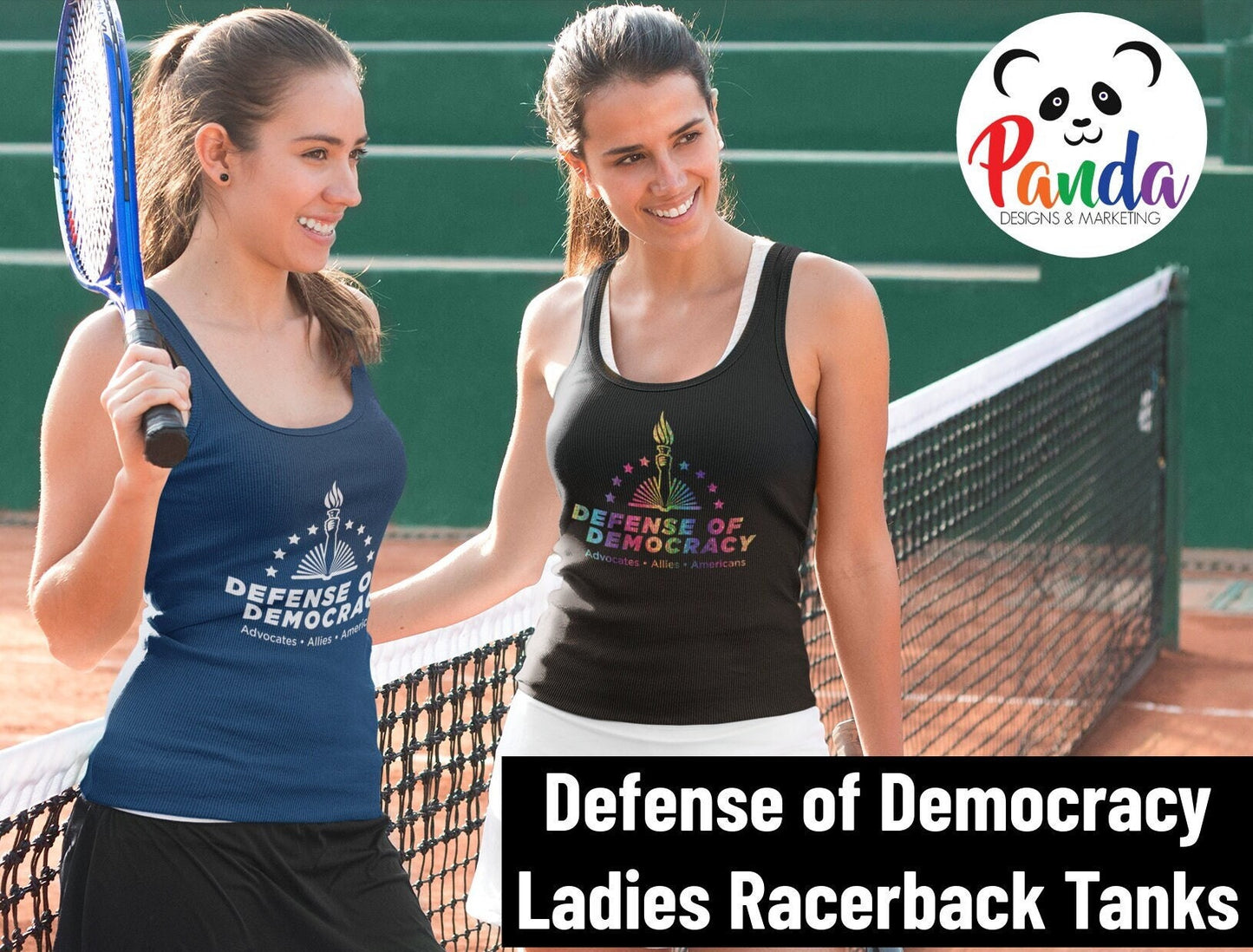 Ladies Racerback Tank Defense of Democracy.