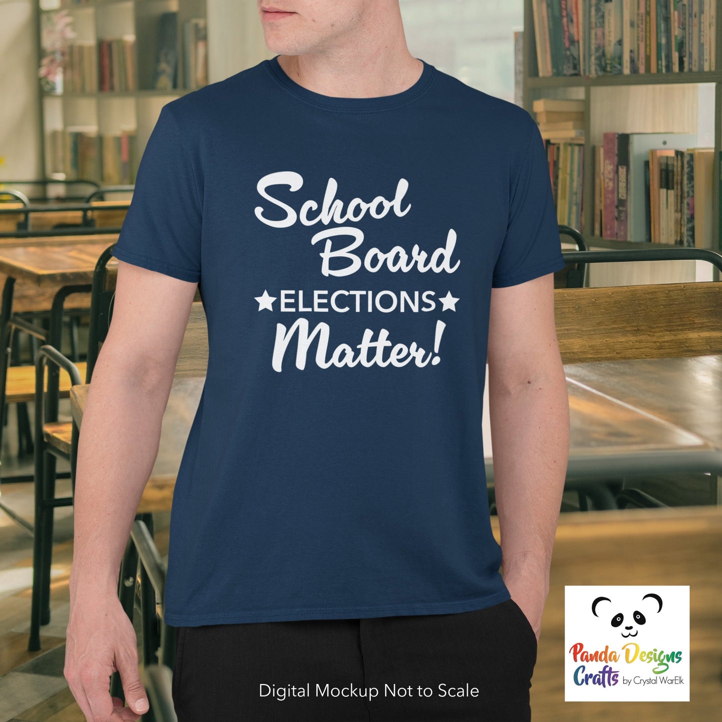 School Board Elections Matter Soft Cotton T-shirt. Plain text version. Public Education Advocacy shirt. Unisex Crew or Ladies V-neck.